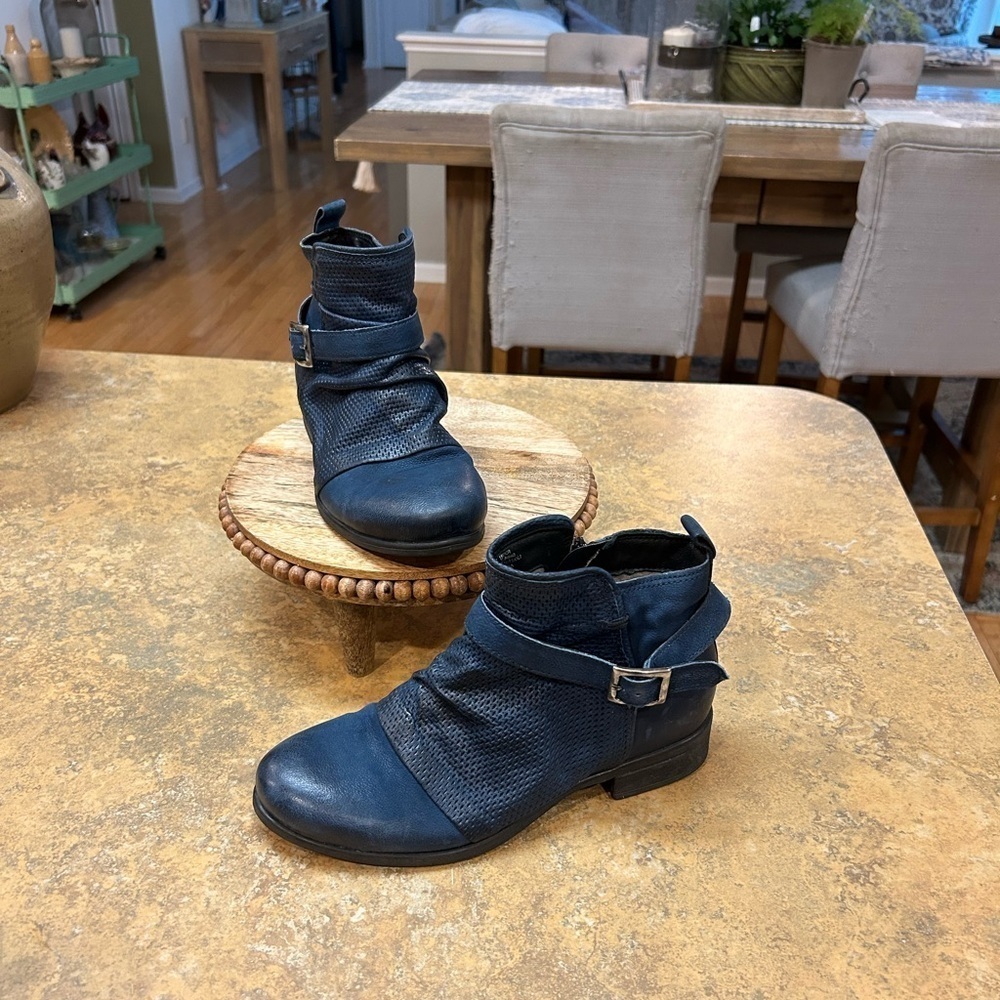 Miz Mooz Navy Ankle Boots